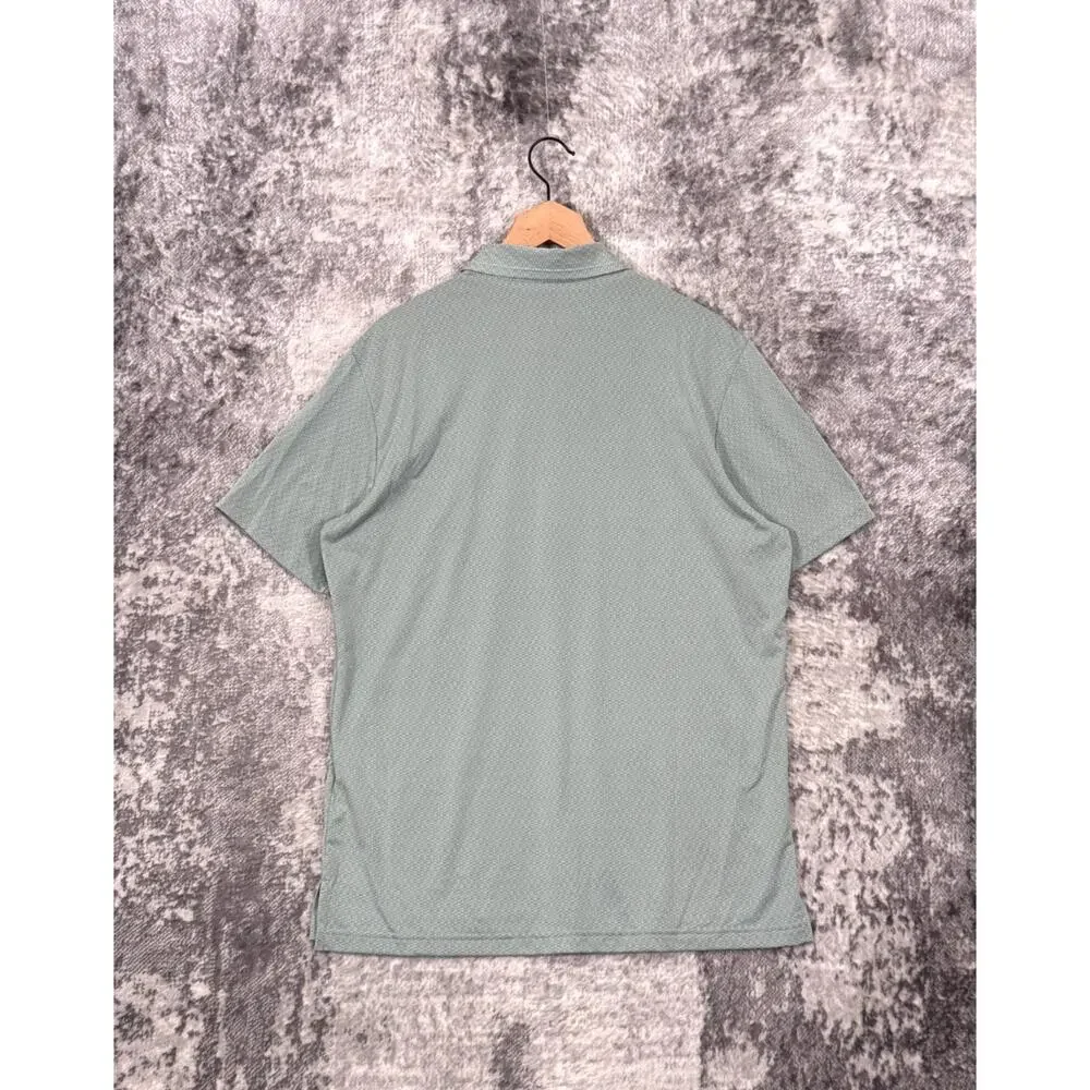 Adidas Golf Polo Shirt Large Mens Spanish Bay Green Performance Tech Knit